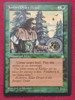 Magic The Gathering ICE AGE JUNIPER ORDER DRUID MISCUT MISPRINT card MTG - Image 1