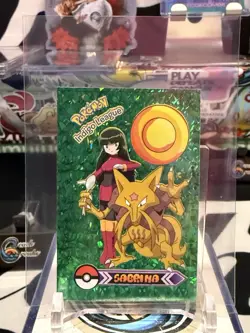 Green Holo Hit - Sabrina - 2022 Pokemon Indigo League Sticker Set (Peru) CO 13P - Image 1