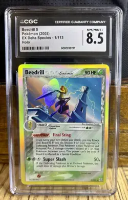 CGC 8.5 MINT + Beedrill 2005 EX Delta Species 1/113 Holo Pokemon Card psa - Image 1