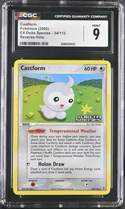 CGC 9 MINT Castform EX Delta Species 34/113 Reverse Holo Stamped Pokemon Card - Image 1