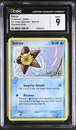 CGC 9 Staryu 2005 EX Delta Species 85/113 Reverse Holo STAMPED Pokemon Card - Image 1