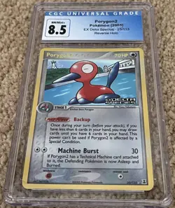 Porygon2 25/113 Reverse Holo Stamp Pokemon EX Delta Species 2005 N/M CGC 8.5 - Image 1