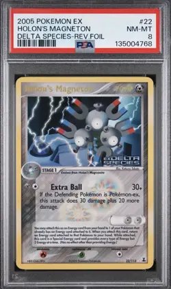 PSA 8 NM-MT Holon's Magneton 22/113 Reverse Foil 2005 Pokemon EX Delta Species - Image 1