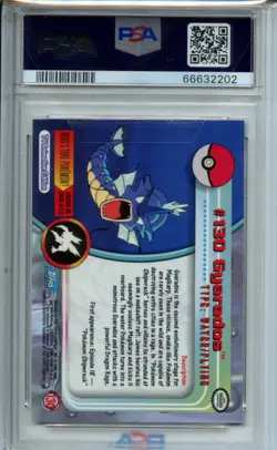 2000 Topps Pokemon Tv Animation Series 3 #130 Gyarados Rainbow PSA 8 - Image 2