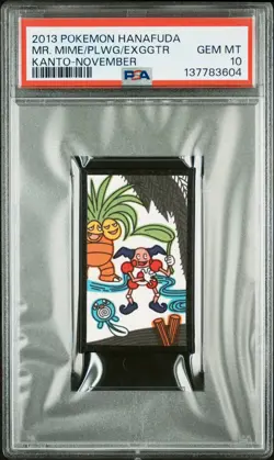 2013 POKEMON HANAFUDA KANTO NOVEMBER EXEGGUTOR/MR. MIME/POLIWAG PSA 10 - Image 1