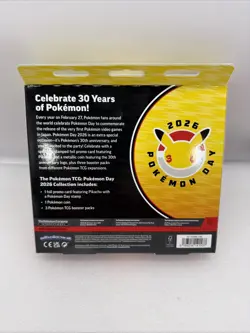 Pokemon TCG Pokemon Day 2026 30th Anniversary Box Pikachu Promo Coin 3 Boosters - Image 2