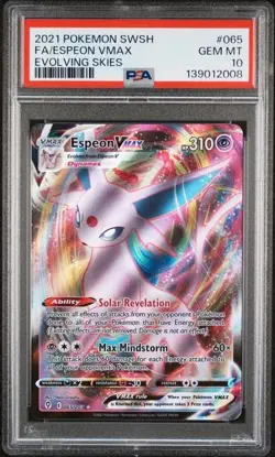 PSA 10 ESPEON VMAX 065 EVOLVING SKIES SWORD & SHIELD POKEMON GEM MINT - Image 1