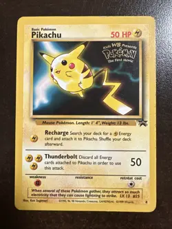 Pikachu 4 Pokemon TCG WOTC Movie Promo DMG - Image 1