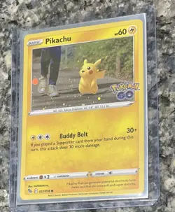 2022 POKEMON GO TCG Pikachu Cosmos Holo Promo Card #027/078 NM/M W/Top Loader - Image 2
