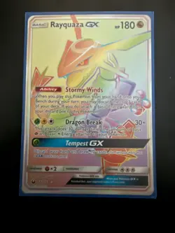 2018 POKEMON SUN & MOON CELESTIAL STORM 177 FULL ART/RAYQUAZA GX SECRET - Image 1