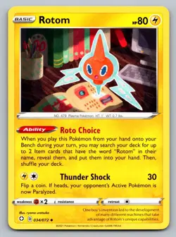 Pokemon TCG Shining Fates Rotom 034/072 - Image 1
