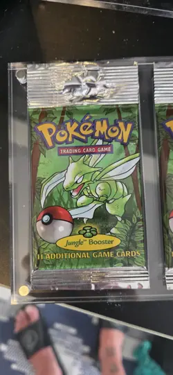 3x Pokemon Jungle Unlimited Booster Pack Sealed Wizards of the Coast Long Crimp - Image 1