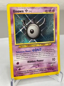 Unown [W] 29/105 Neo Destiny WOTC Rare Pokemon Card - Heavily Played - Image 2