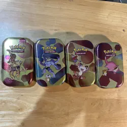 *EMPTY* Pokemon 151 Mini Tin Lot Of 4 - Including Art Cards & Coins NO PACKS - Image 1