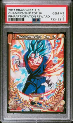 PSA 10 Championship Top 16 Merit Card Trophy Dragon Ball Super DBS Reward - Image 1