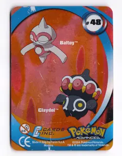 BALTOY CLAYDOL Action Card #48 Pokemon Advanced Lenticular 2004 Panini (HP) - Image 2