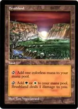 Damaged, English MTG Regular Brushland - Oversized Magic Oversized Promos (6x9) - Image 1