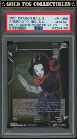 PSA 10 ⭐ Android 17 Championship Pack 2021 Card Super DBS Z DBZ Heroes - Image 1