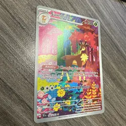 Pokemon Sawsbuck Illustration Rare Full Art Holo 166/162 SV05 Card - Image 3