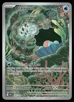 Pokemon Cards Clamperl 195/182 Destined Rivals Illustration Rare NM - Image 1