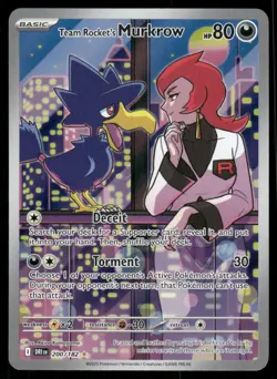 Pokemon Cards Team Rocket's Murkrow 200/182 Destined Rivals Illustration Rare NM - Image 1