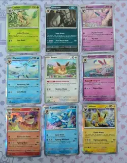 HOLO Eeveelution Set - Prismatic Evolutions 9 Cards LOT NM+ - Image 1