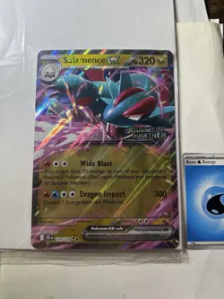 Jumbo Salamence ex 114/159 Stamped Promo Card, Journey Together Pokemon TCG, DMG - Image 2