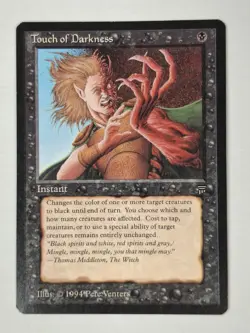 Magic The Gathering Legends 1994 Touch of Darkness Ex Condition MTG BB - Image 1