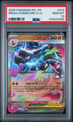 2025 POKEMON PFL EN-PHANTASMAL FLAMES #013 MEGA CHARIZARD X EX PSA 10 - Image 1