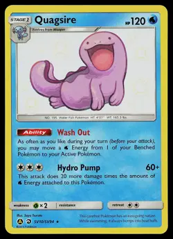 Pokemon Card - Quagsire Hidden Fates SV10/SV94 Shiny Holo Rare - Image 1