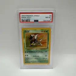1999 Pokemon Jungle Pinsir Holo No Symbol #9 Graded PSA 8 NM MINT - Image 1