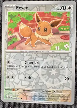 EEVEE 166/197 C OBSIDIAN FLAMES POKEMON REVERSE HOLO NM - Image 1