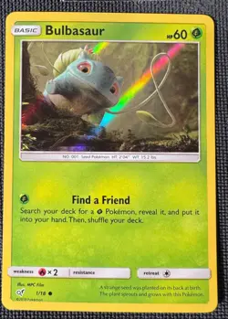 BULBASAUR 1/18 COMMON DETECTIVE PIKACHU POKEMON HOLO LP - Image 1