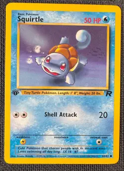 SQUIRTLE 68/82 COMMON TEAM ROCKET POKEMON 1ST EDITION LP/NM - Image 1