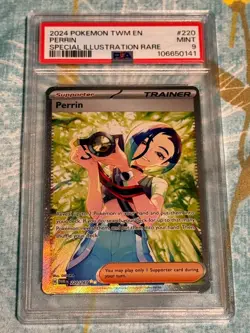 2024 POKEMON TWM EN-TWILIGHT MASQUERADE SPECIAL ILLUSTRATION RARE PERRIN PSA 9 - Image 1