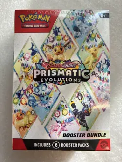 SEALED Pokemon TCG Scarlet & Violet Prismatic Evolutions Booster Bundle 6 Packs - Image 1
