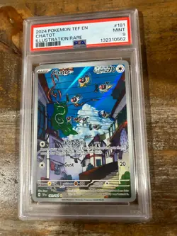 POKEMON 2024 Temporal Forces Illustration Rare CHATOT #181 PSA 9 Mint RARE - Image 1