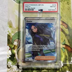 2023 POKEMON OBF EN-OBSIDIAN FLAMES ULTRA RARE #218 GEETA PSA 8 - Image 1
