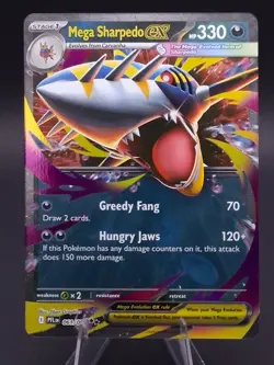 Pokemon TCG Mega Sharpedo ex 061/095 Phantasmal Flames Double Rare Holo NM - Image 1