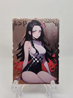 Demon Slayer Nezuko Metal Waifu Anime Card Serialized - Image 1