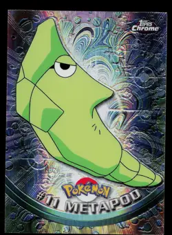 Pokemon Card - Metapod Topps Chrome TV Animation Edition 11 Foil SPECTRA Chrome - Image 1