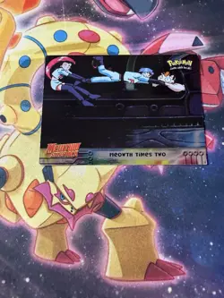 Pokemon Topps Mewtwo Strikes Back Movie Meowth Times Two #23 Holo - Image 1