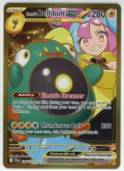 Pokemon Iono's Bellibolt ex 188/159 Journey Together Gold Hyper Rare NM - Image 1