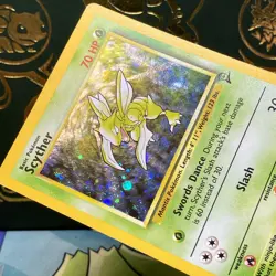 Scyther 13/130 – Base Set 2 – Vintage WOTC 2000 Pokemon HOLO Swirl LP - Image 4