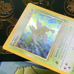 Scyther 13/130 – Base Set 2 – Vintage WOTC 2000 Pokemon HOLO Swirl LP - Image 5