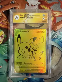 Pokemon GRAAD 8.5 Pikachu V SWSH145 Promo Gran Festa Misprint White Dot Error - Image 1
