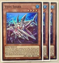 Yugioh! 3x Veiss Shark MZMU-EN034 Super Rare 1st Ed NM - Image 1