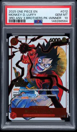 2025 ONE PIECE 3RD ANV TOURNAMENT 3 BROTHERS PACK WINNER MONKEY D. LUFFY PSA 10 - Image 1