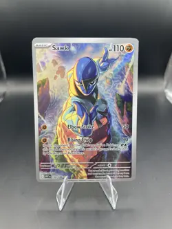 Pokemon Card TCG: Sawk 130/086 Sv: White Flare Holo Illustration Rare - Image 1