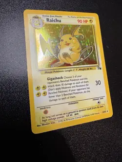 Pokemon TCG Raichu Holo Rare Card 14/62 Fossil Unlimited NM - Image 1